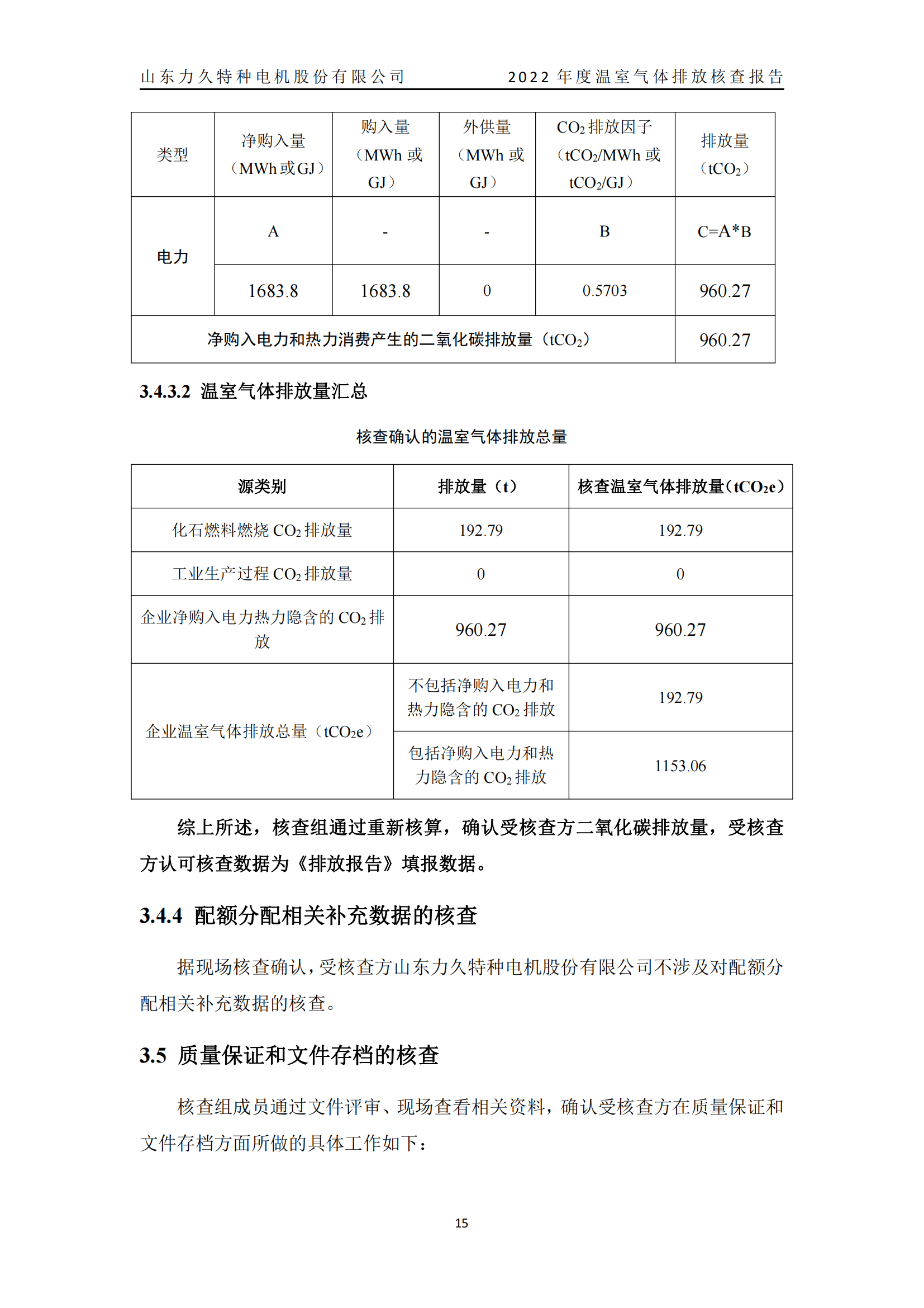 力久電機(jī)溫室氣體排放核查報告